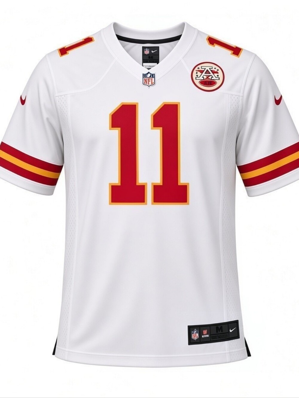 Nike On Field Kansas City Chiefs NFL Jersey White #11 Alex Smith, Men's Medium